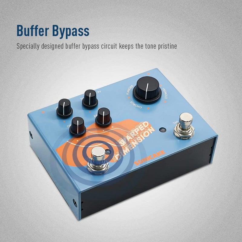 SONICAKE Modulation Guitar Effects Pedal 4 Mode of Chorus, Flanger, Phaser & Tremolo Digital Warped Dimension - Image 5